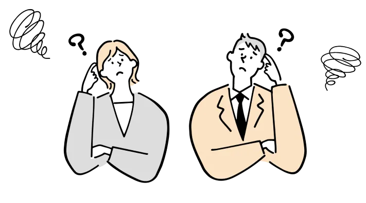 悩んでいる人のイラスト